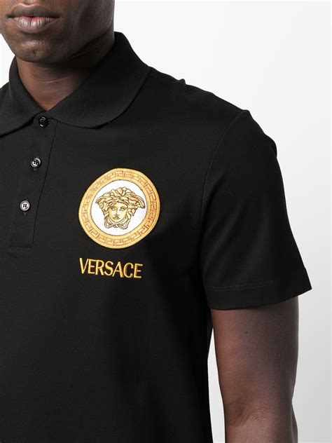 polo versace nera giallq|versace polo.